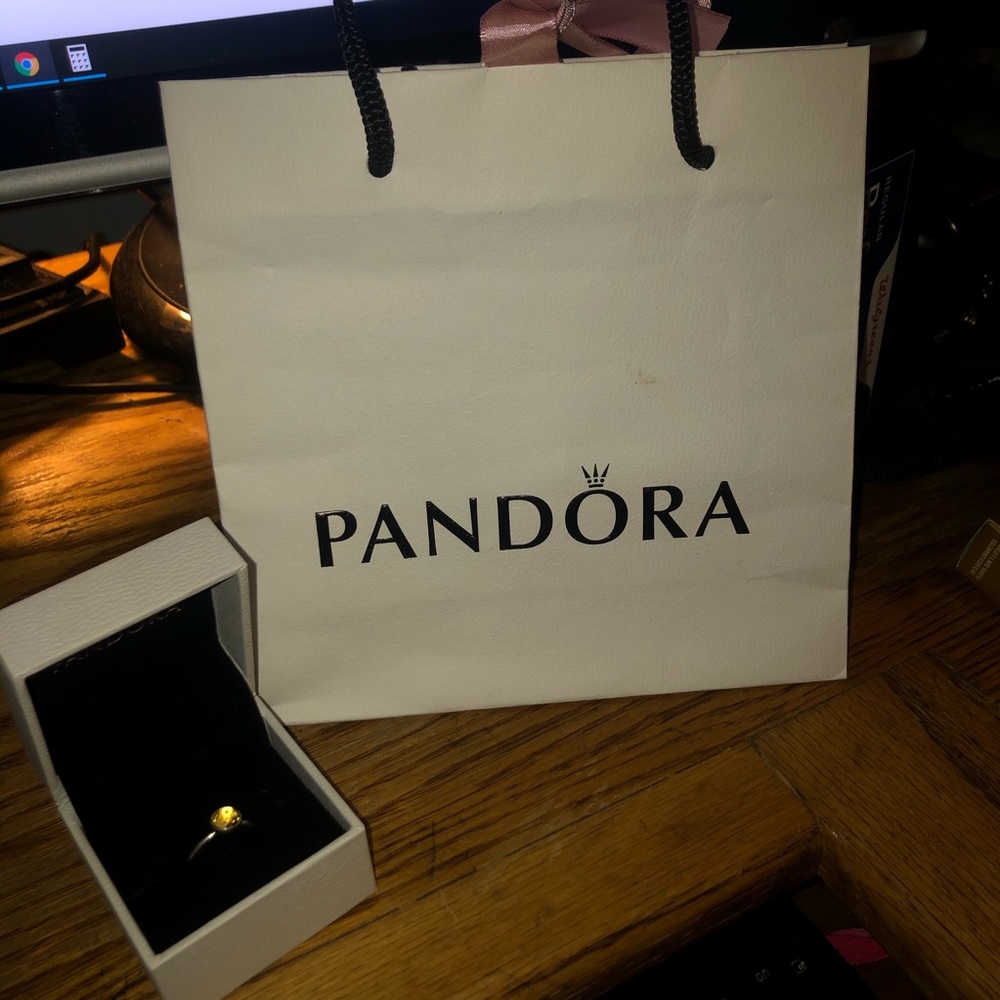Pandora Citrine Sterling Silver Ring